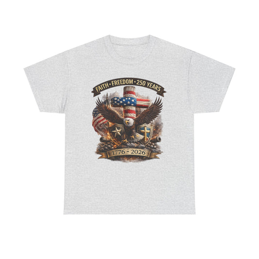 Patriotic Bald Eagle 1776-2026 T-Shirt | American Flag Freedom Tee