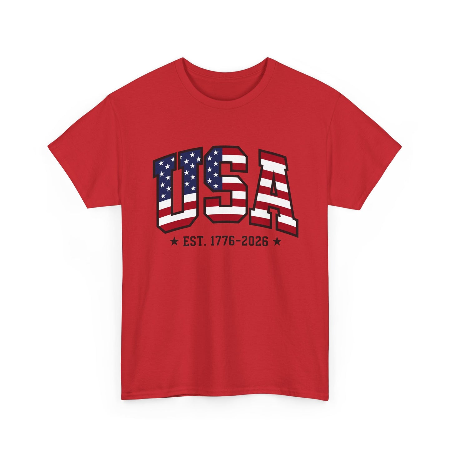 USA Letters T-Shirt | EST. 1776-2026 Patriotic Tee