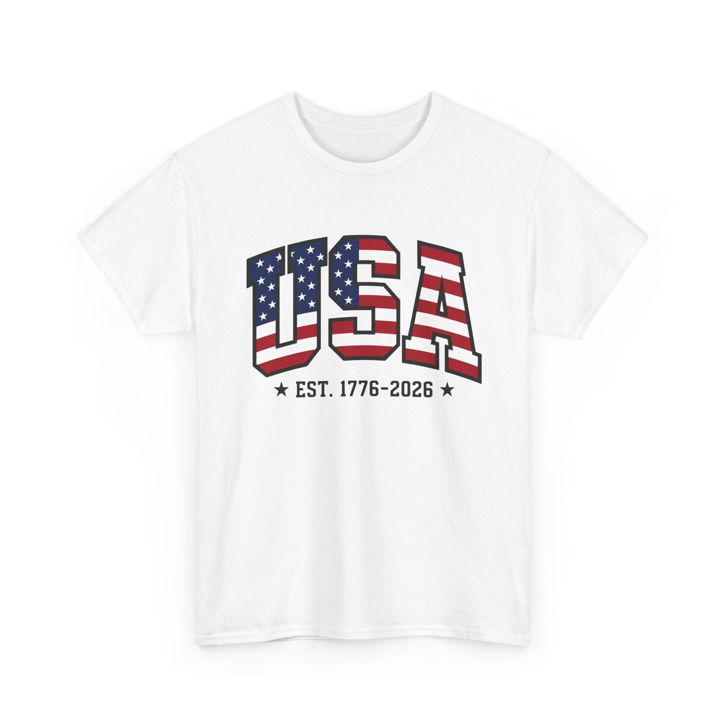 USA Letters T-Shirt | EST. 1776-2026 Patriotic Tee
