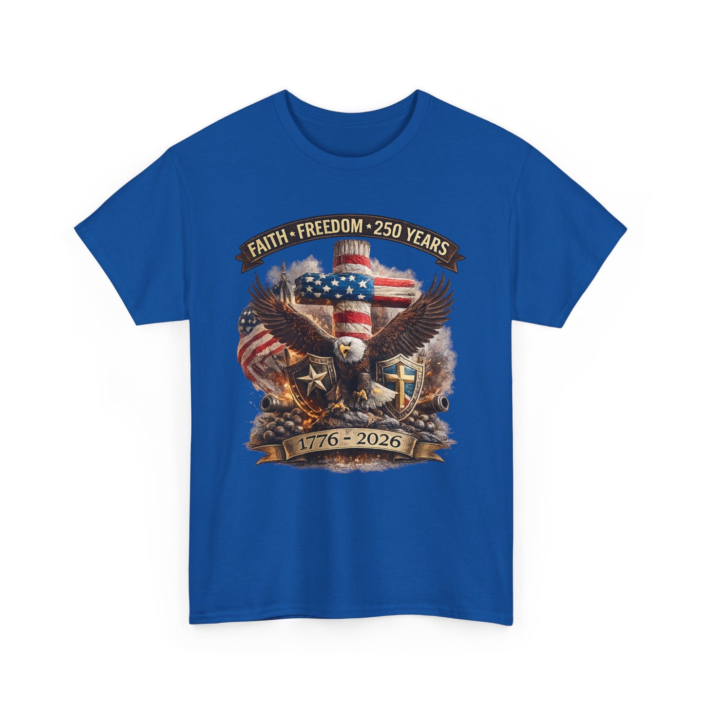 Patriotic Bald Eagle 1776-2026 T-Shirt | American Flag Freedom Tee