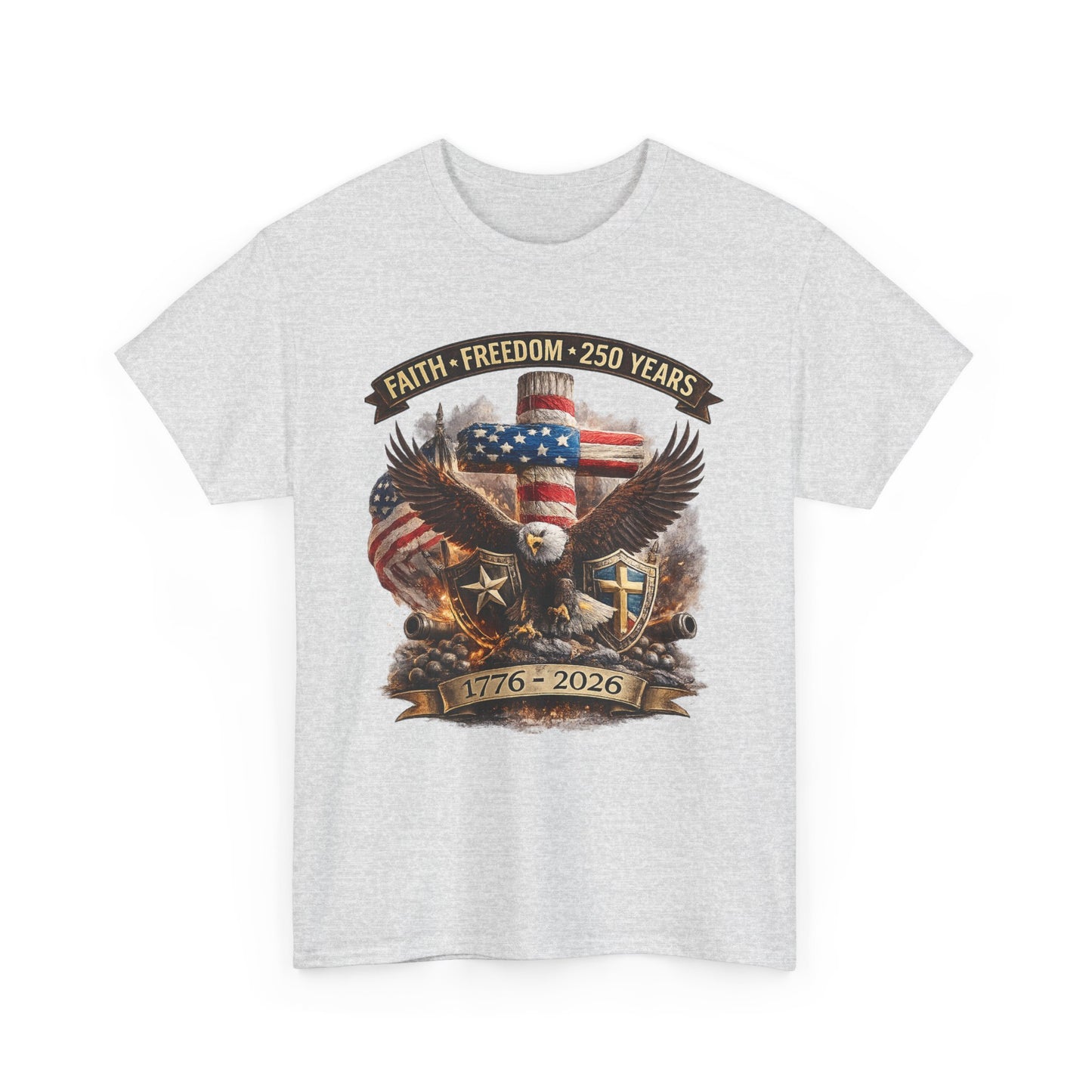Patriotic Bald Eagle 1776-2026 T-Shirt | American Flag Freedom Tee