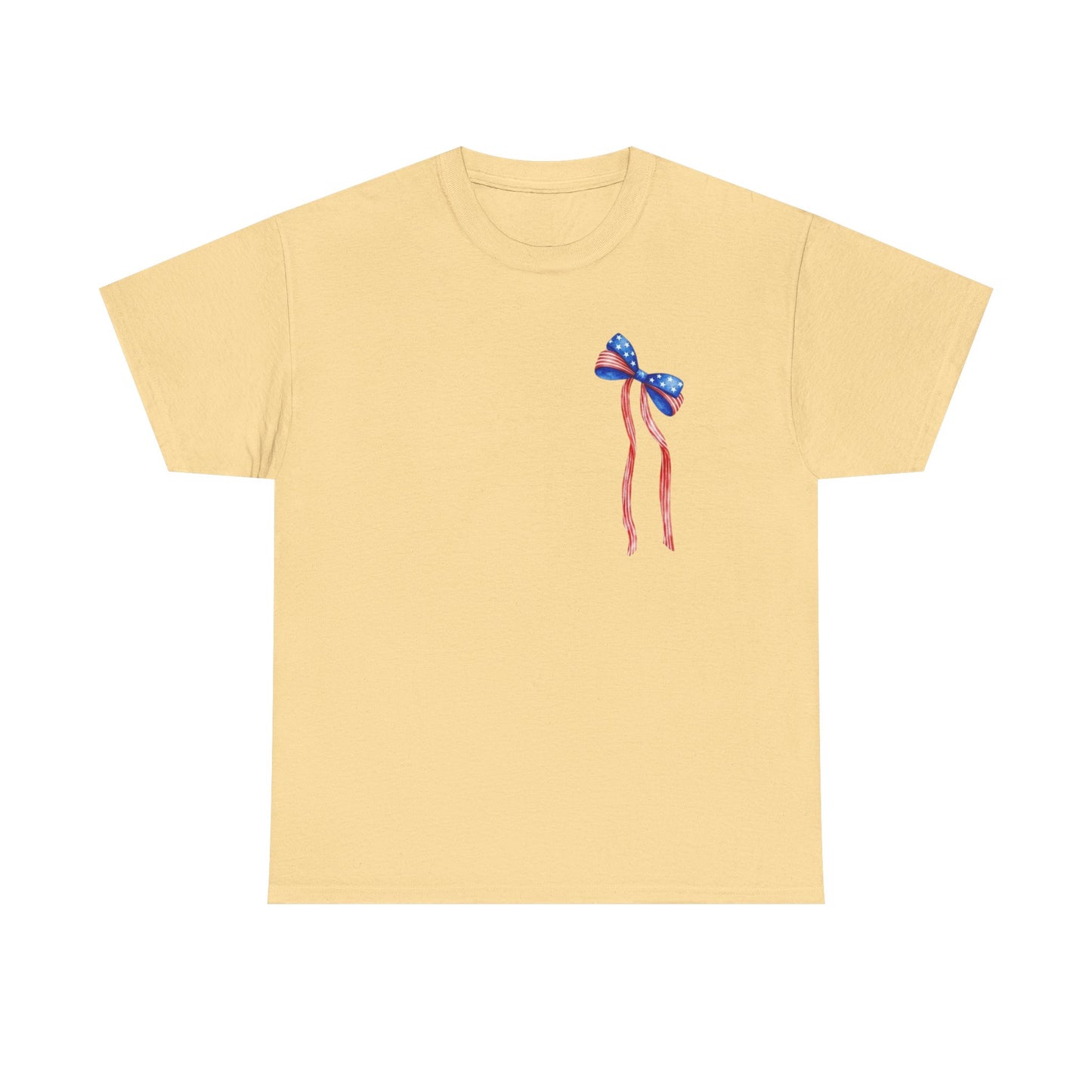 Land of the Free Because of the Brave T-Shirt | Patriotic Ribbon Design