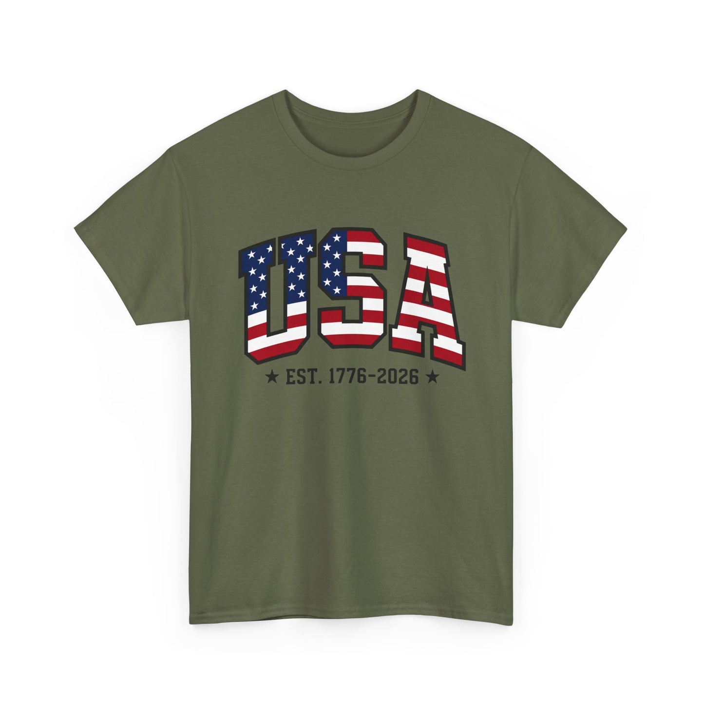 USA Letters T-Shirt | EST. 1776-2026 Patriotic Tee