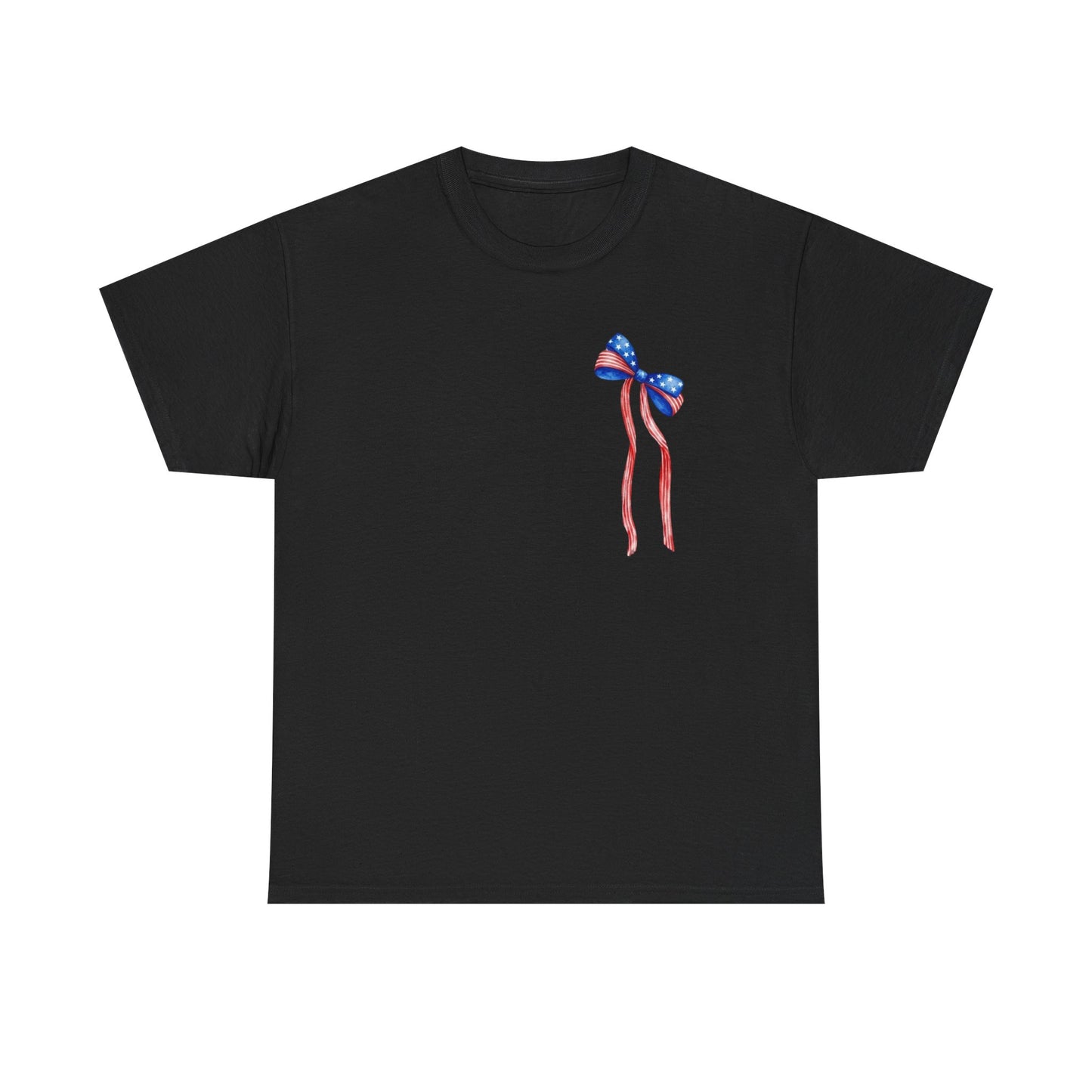 Land of the Free Because of the Brave T-Shirt | Patriotic Ribbon Design