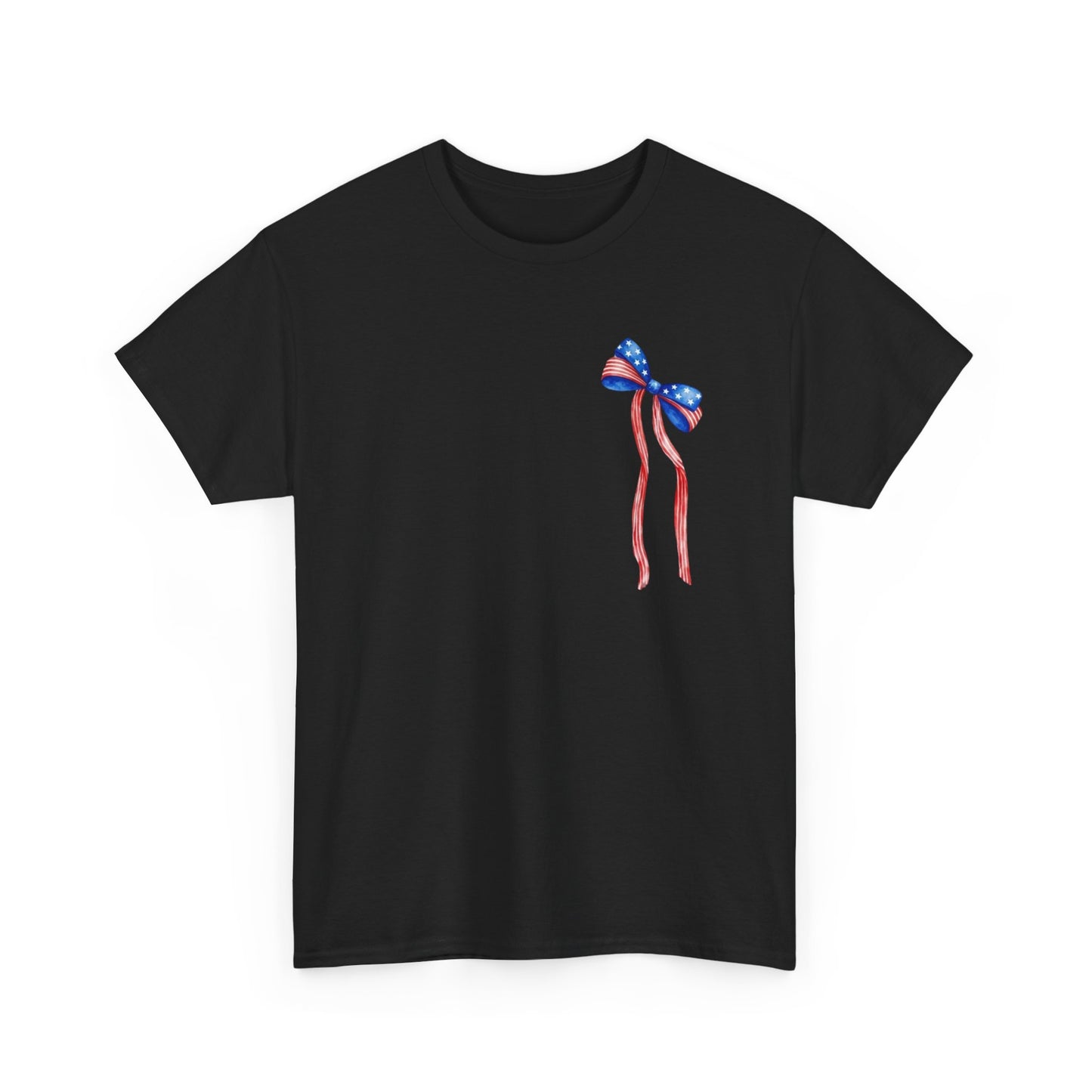 Land of the Free Because of the Brave T-Shirt | Patriotic Ribbon Design