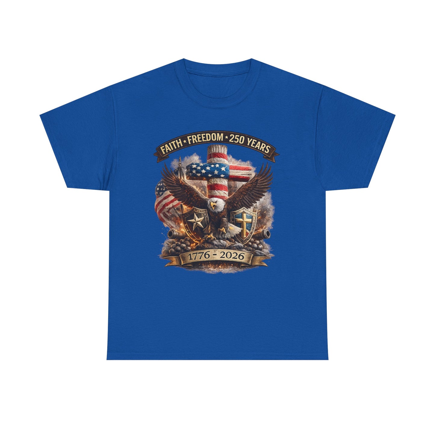Patriotic Bald Eagle 1776-2026 T-Shirt | American Flag Freedom Tee