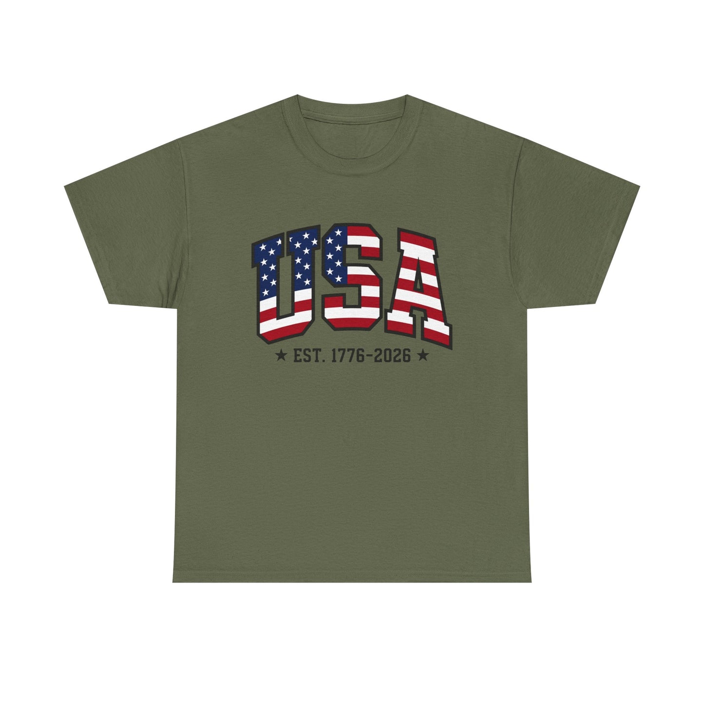 USA Letters T-Shirt | EST. 1776-2026 Patriotic Tee
