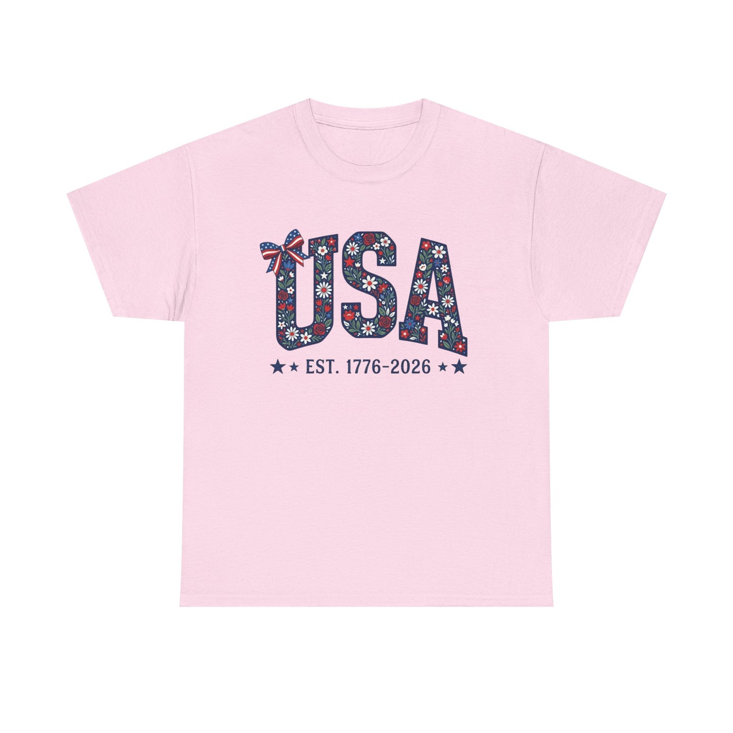 USA Floral Patriotic Tee | EST. 1776 2026