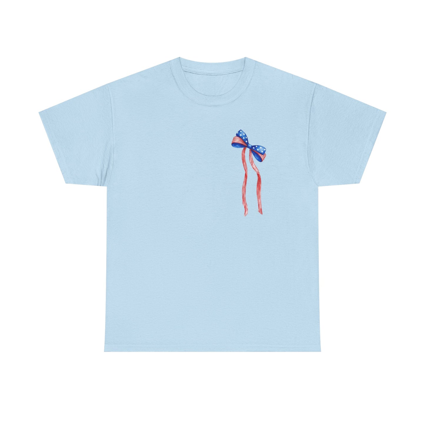 Land of the Free Because of the Brave T-Shirt | Patriotic Ribbon Design