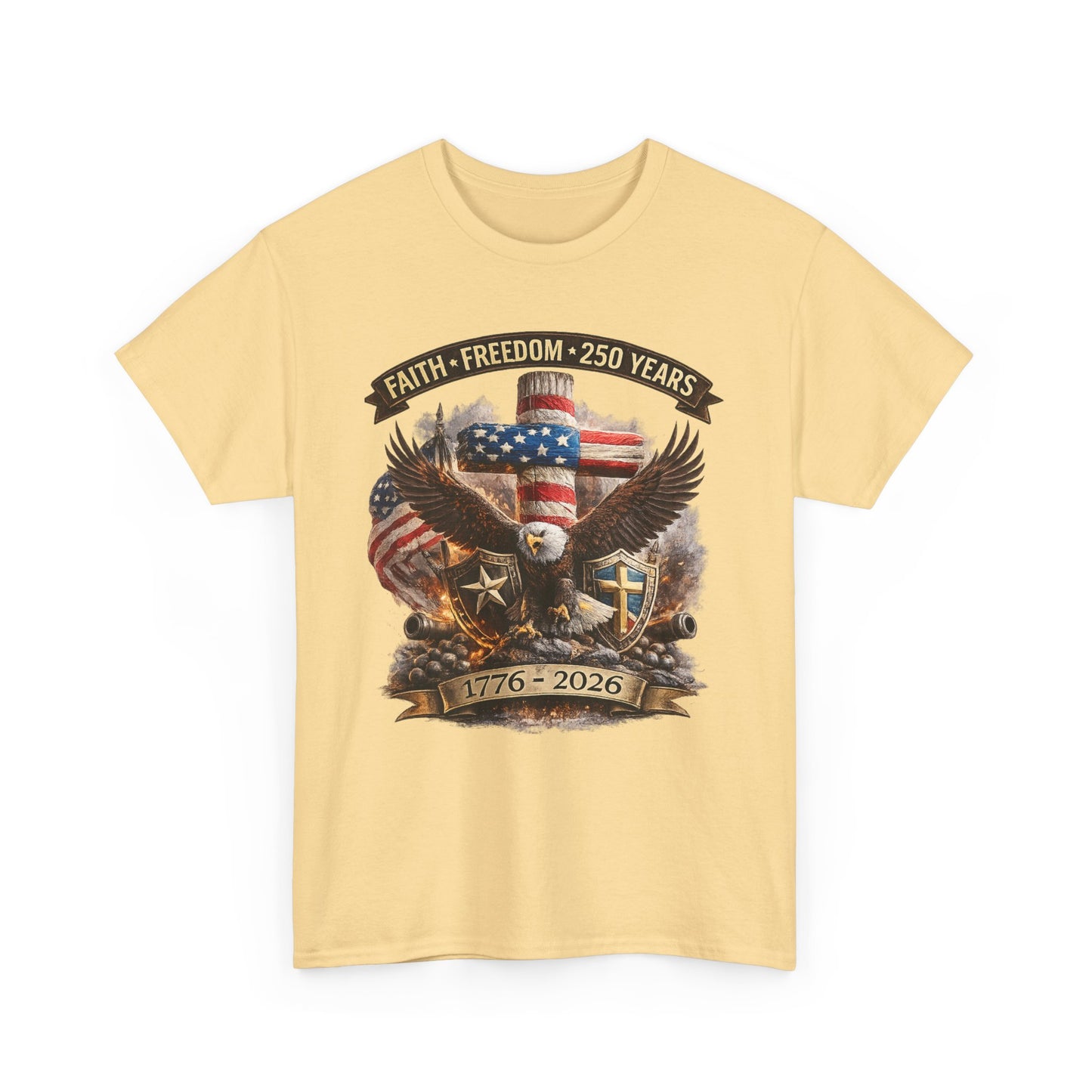 Patriotic Bald Eagle 1776-2026 T-Shirt | American Flag Freedom Tee