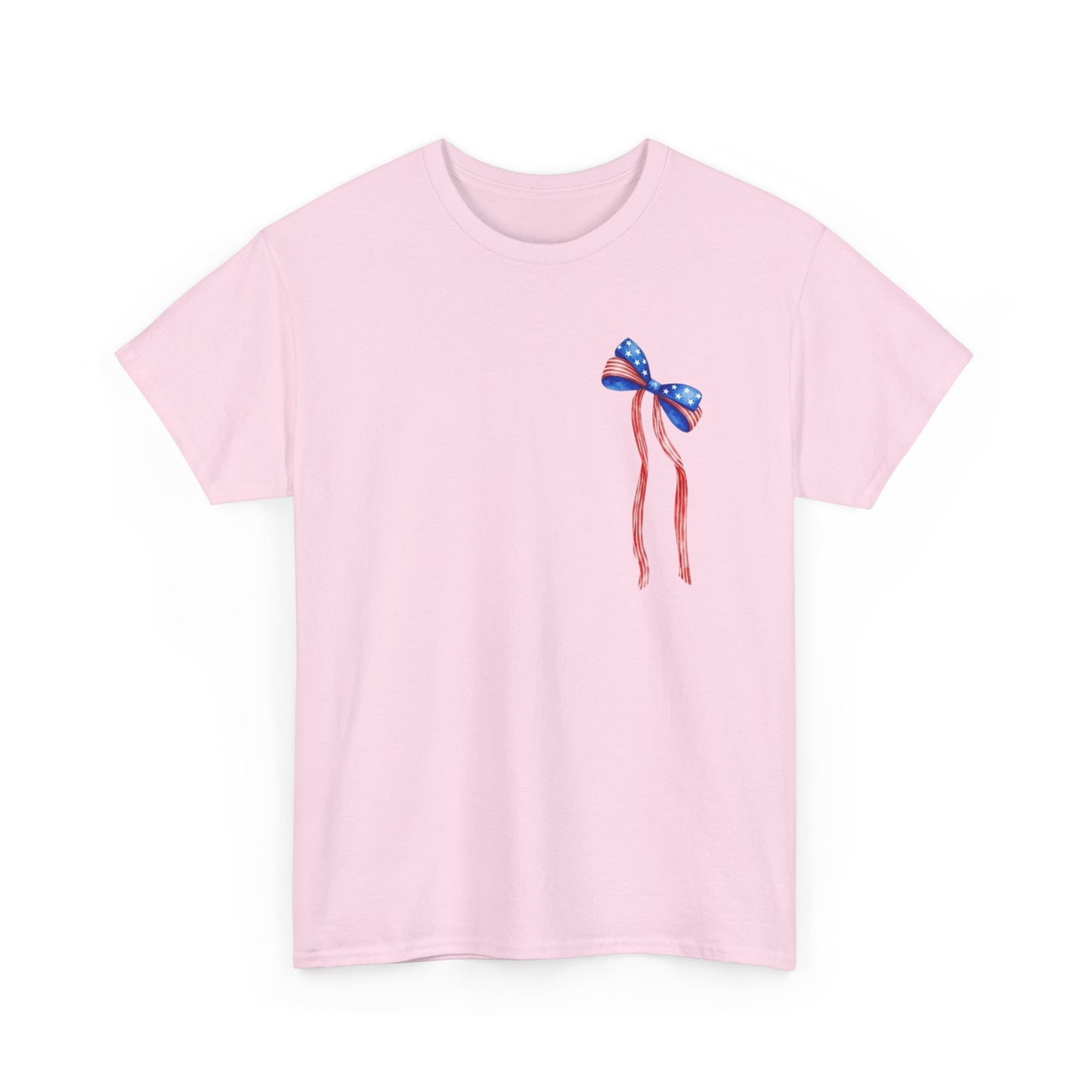 Land of the Free Because of the Brave T-Shirt | Patriotic Ribbon Design