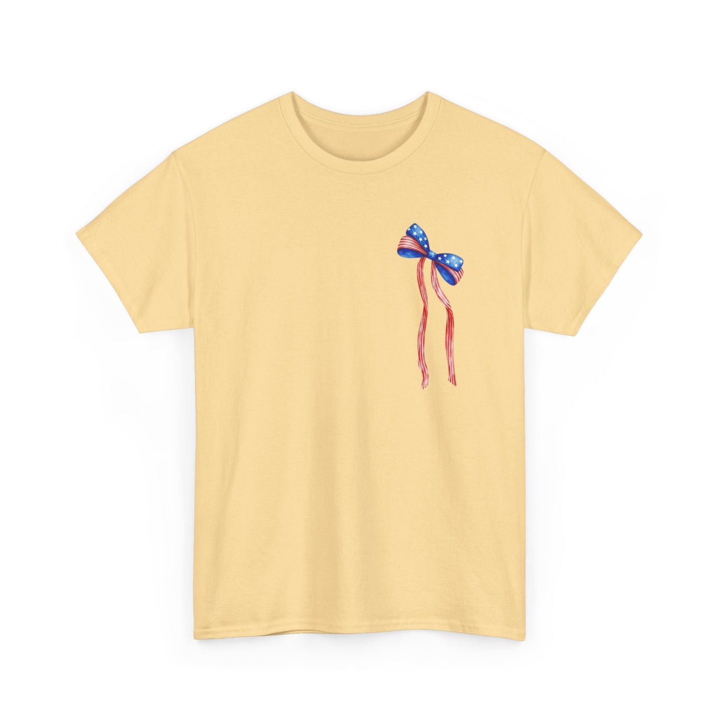 Land of the Free Because of the Brave T-Shirt | Patriotic Ribbon Design