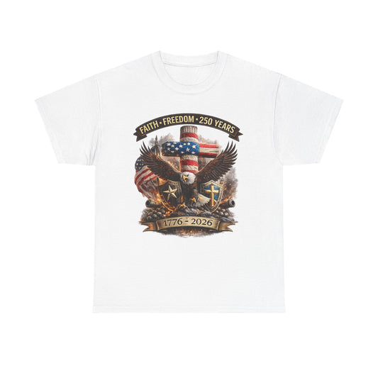 Patriotic Bald Eagle 1776-2026 T-Shirt | American Flag Freedom Tee