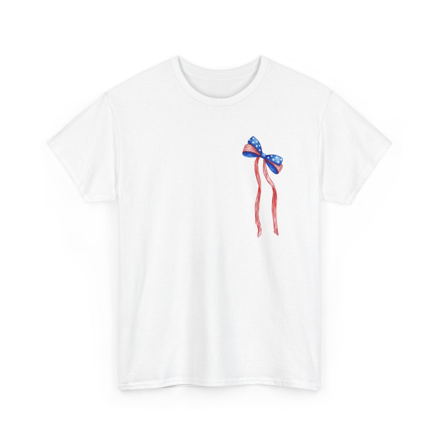 Land of the Free Because of the Brave T-Shirt | Patriotic Ribbon Design