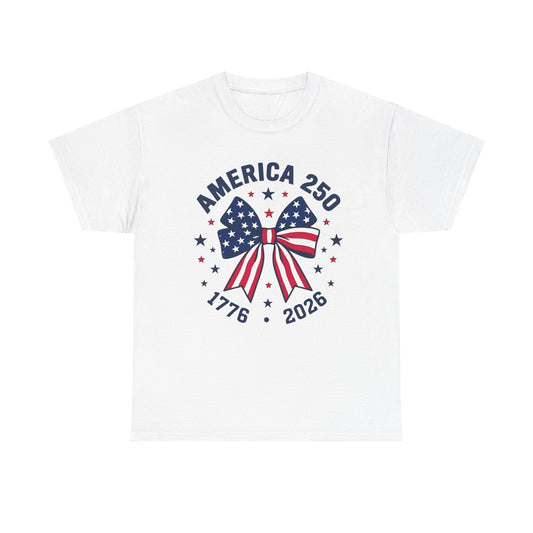 America 250 Patriotic Bow T-Shirt | 1776-2026 Independence Tee
