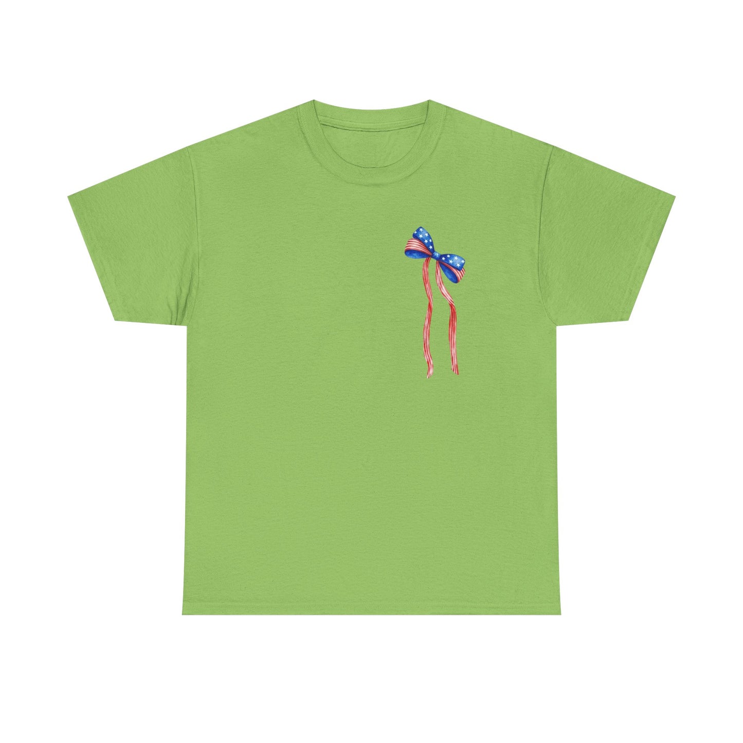 Land of the Free Because of the Brave T-Shirt | Patriotic Ribbon Design