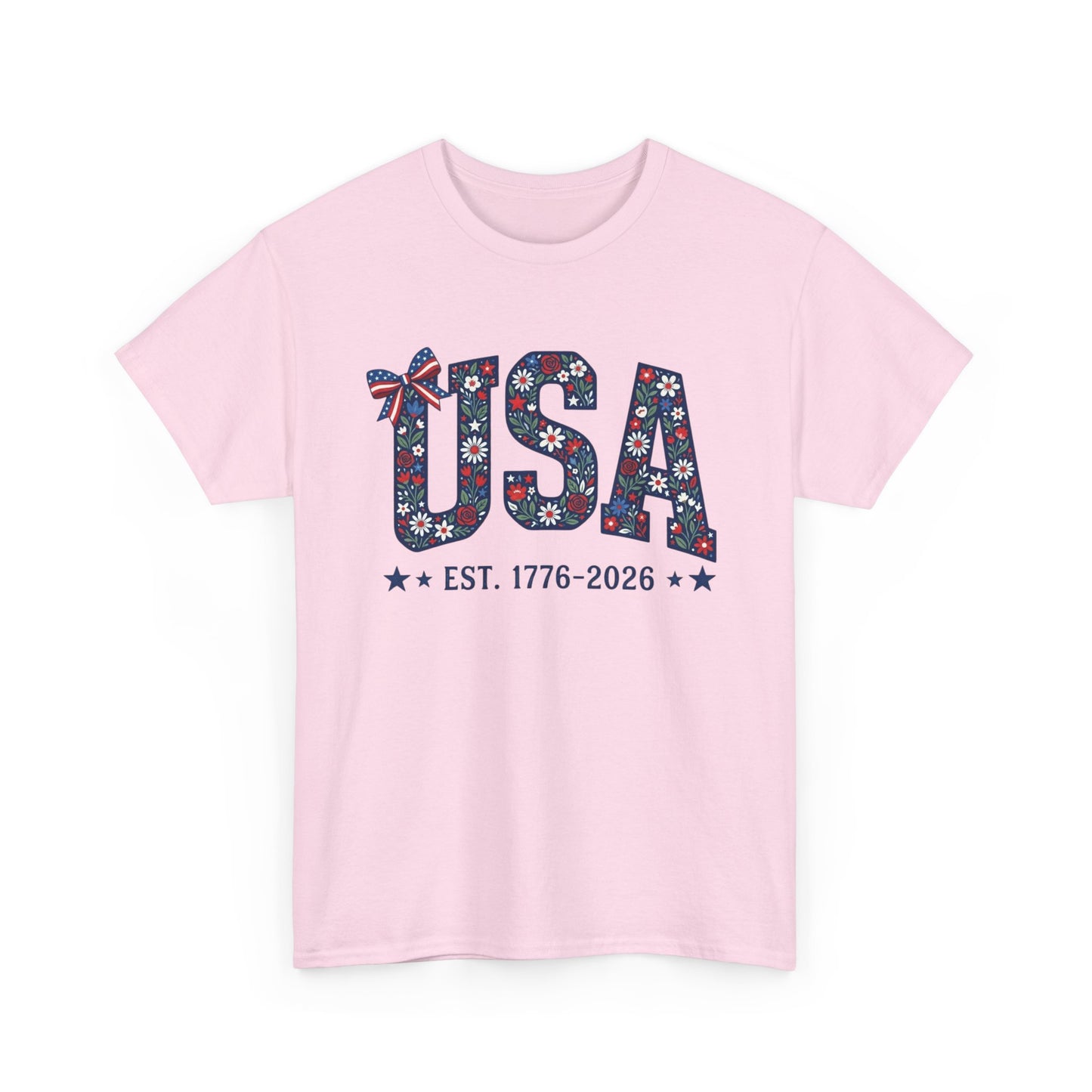 USA Floral Patriotic Tee | EST. 1776 2026