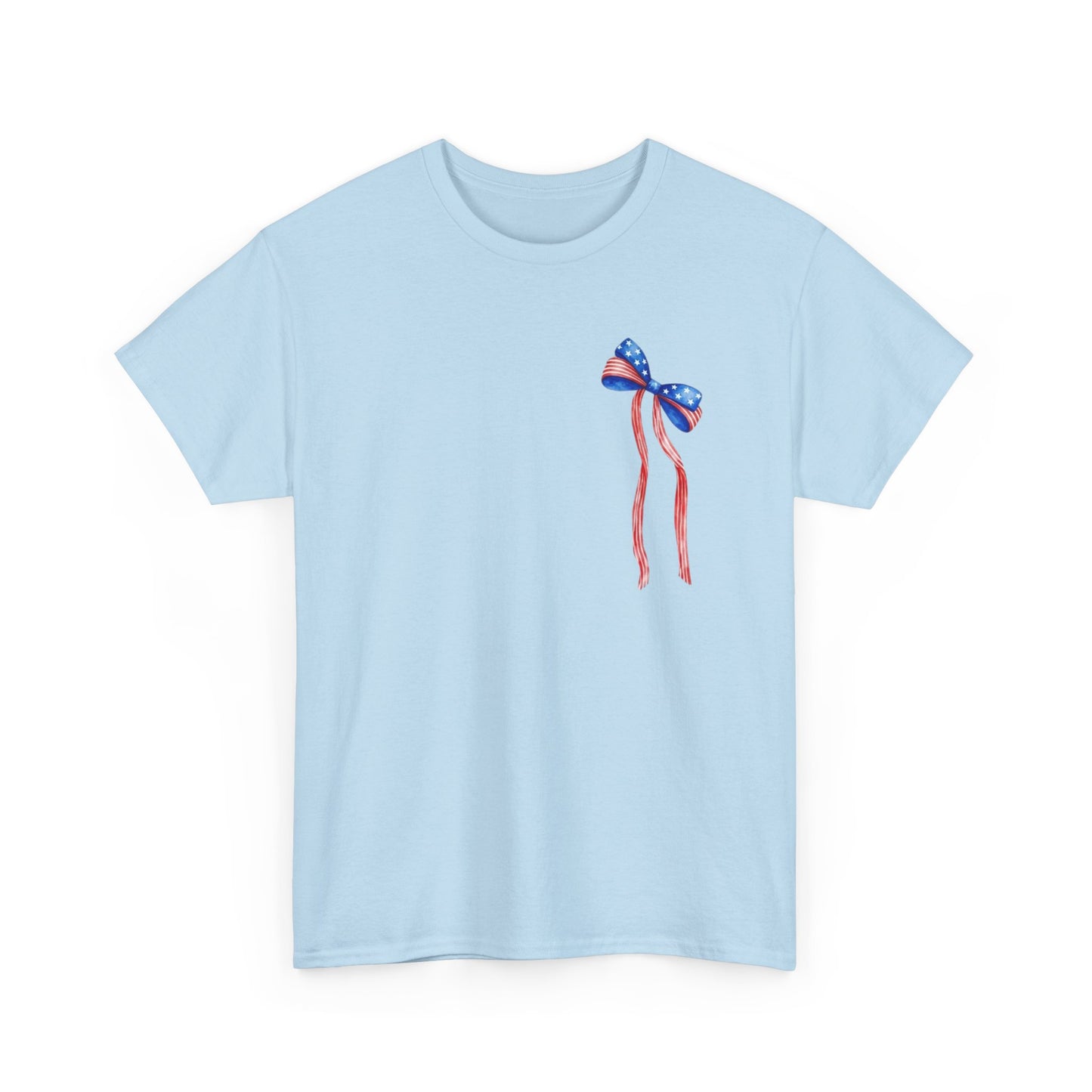 Land of the Free Because of the Brave T-Shirt | Patriotic Ribbon Design