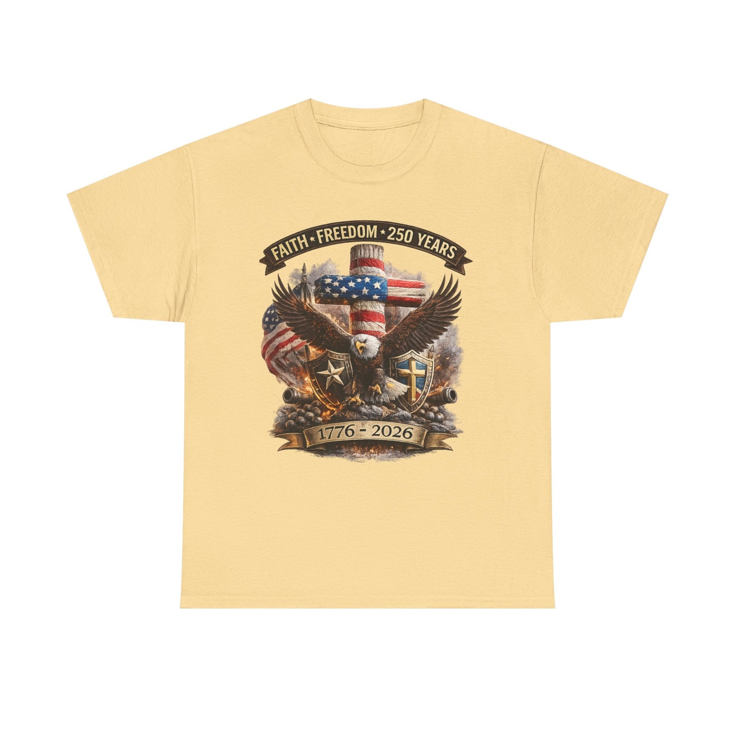 Patriotic Bald Eagle 1776-2026 T-Shirt | American Flag Freedom Tee