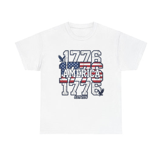 1776 America Vintage Flag Tee | Patriotic Independence Day Shirt