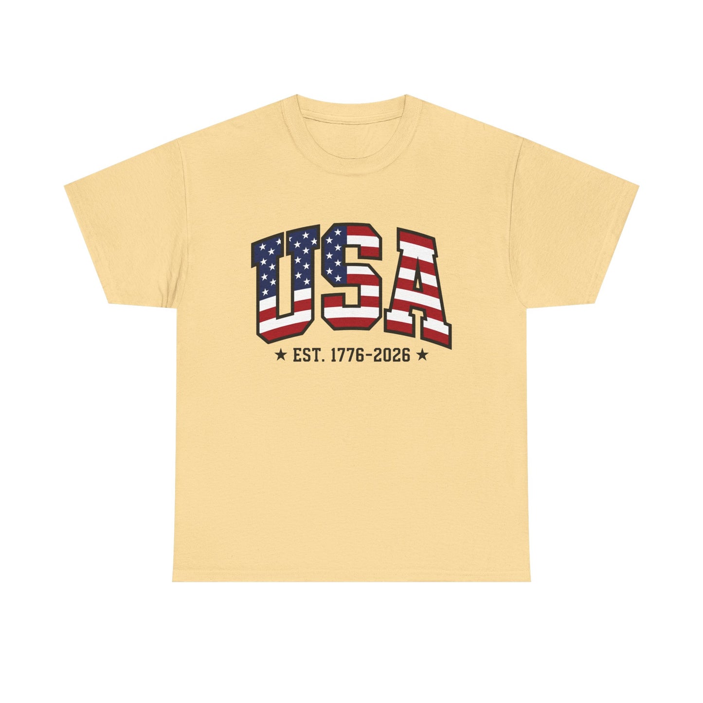 USA Letters T-Shirt | EST. 1776-2026 Patriotic Tee