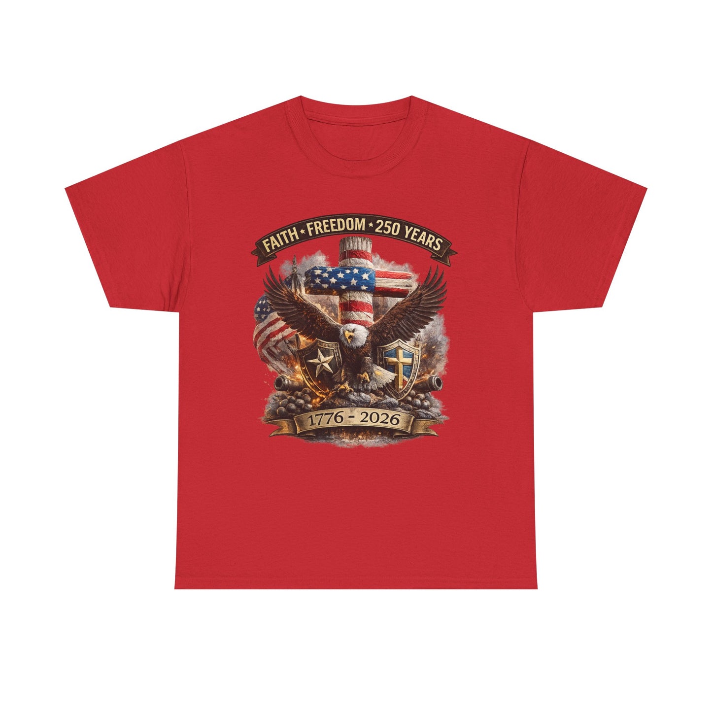 Patriotic Bald Eagle 1776-2026 T-Shirt | American Flag Freedom Tee