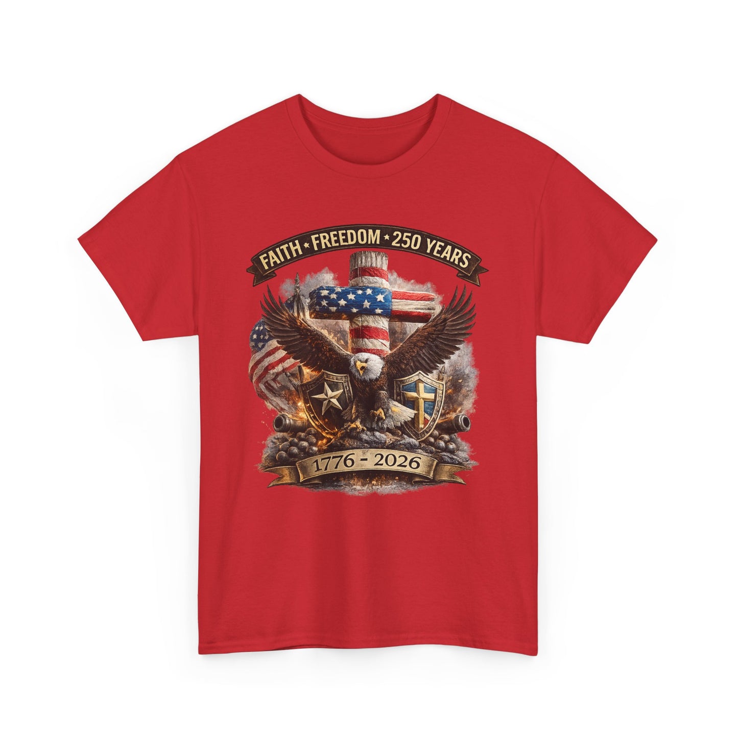 Patriotic Bald Eagle 1776-2026 T-Shirt | American Flag Freedom Tee